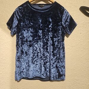 Crushed Velvet Blue Top by